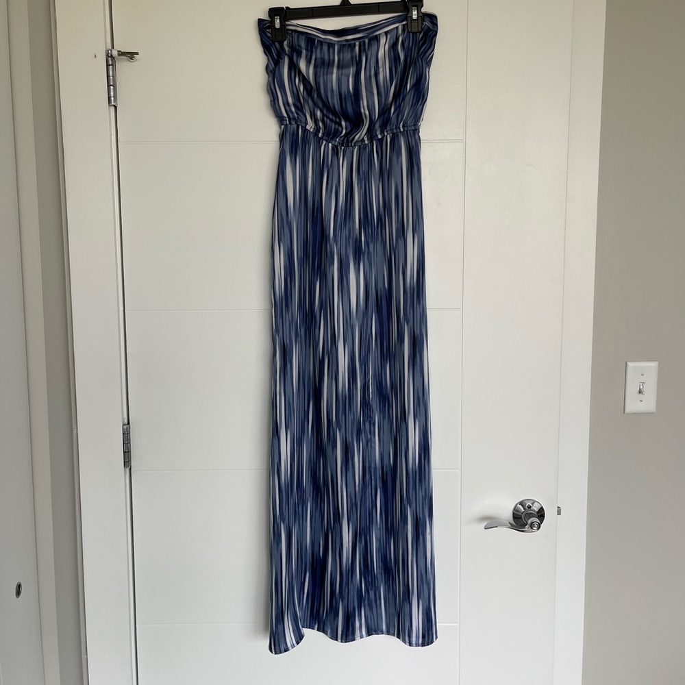 White House Black Market Strapless Silky Maxi Dress
